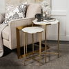 Vincent Octagonal White Marble Tabletop with Gold Metal End/Side Tables thumbnail 1