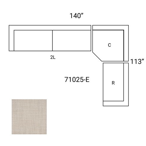 Warner Oatmeal 3 Piece Sofa Set with Corner Piece
