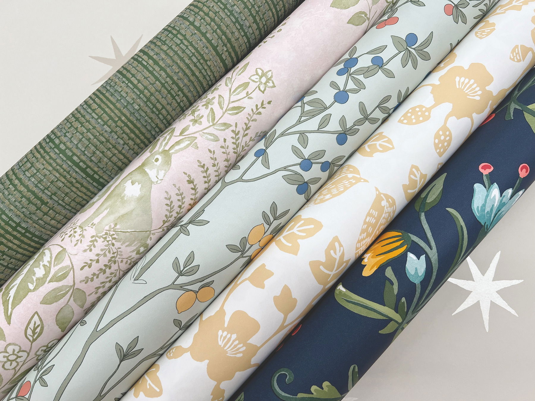 Sparrow & Oak Ochre Yellow Peel & Stick Wallpaper large image 