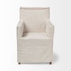 Elbert II Cream Fabric Slip-Cover Brown Wood Frame Dining Chair thumbnail 2
