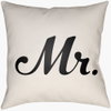 Mr & Mrs Accent Pillow, Decorative Pillow by Surya, 18" length x 18" width thumbnail