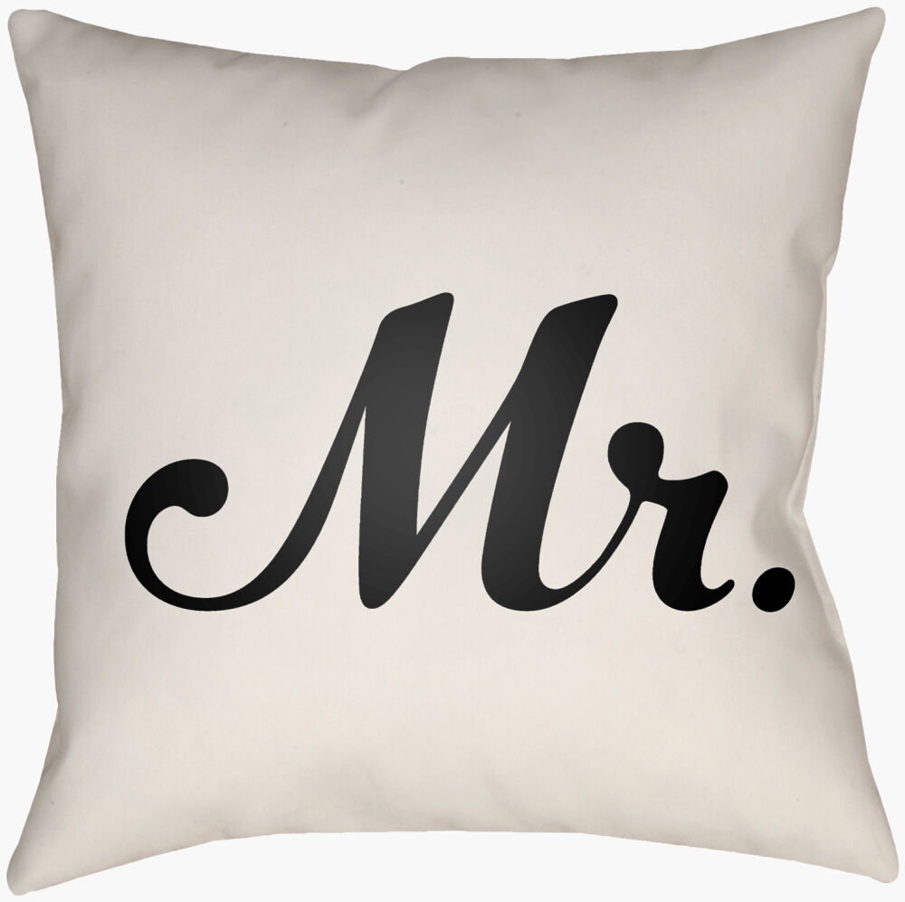 Mr & Mrs Accent Pillow, Decorative Pillow by Surya, 18" length x 18" width