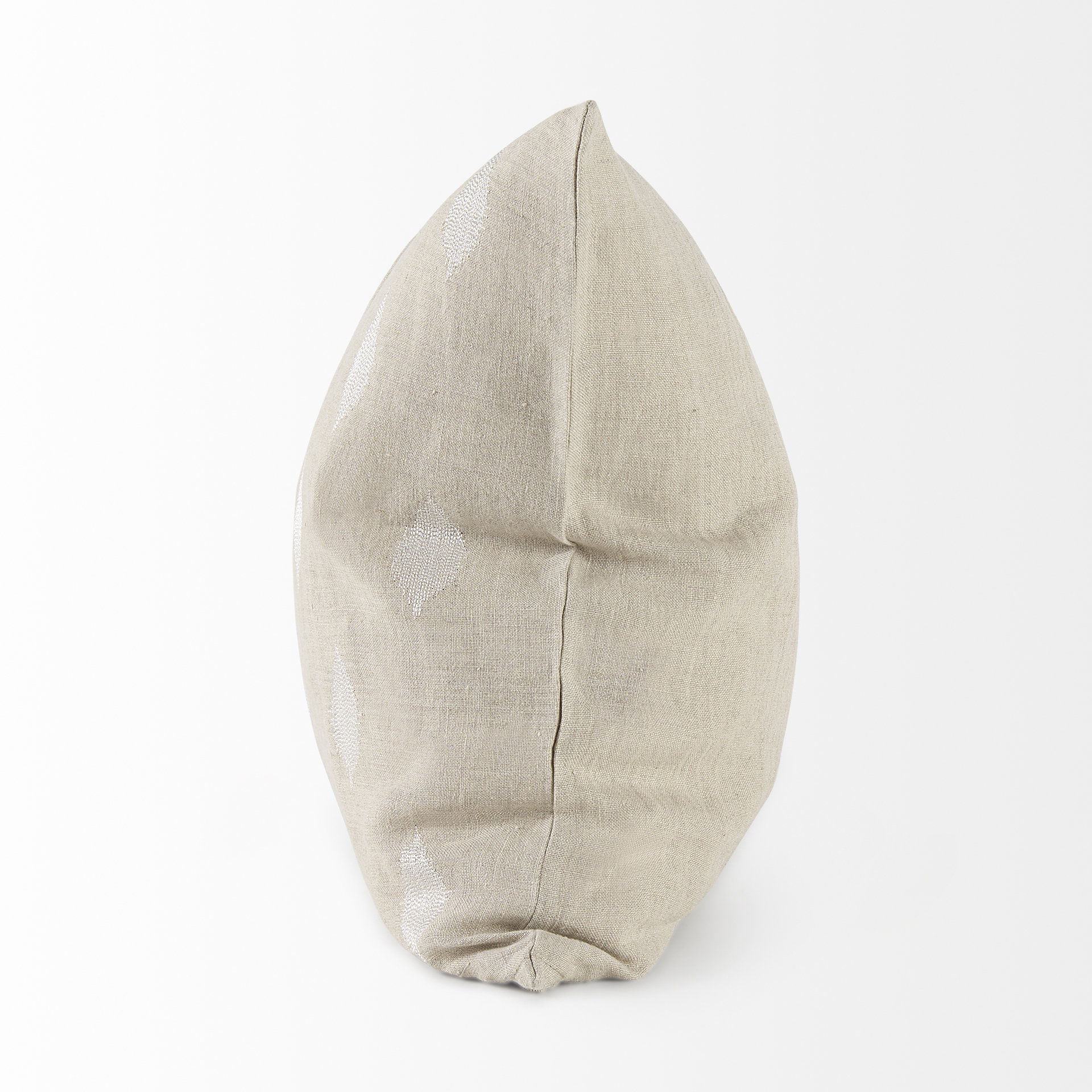 Enya 18L x 18W Beige and Cream Fabric Patterned Decorative Pillow Cover, by Mercana, 18" length x 18" width x 0.2" height View 5