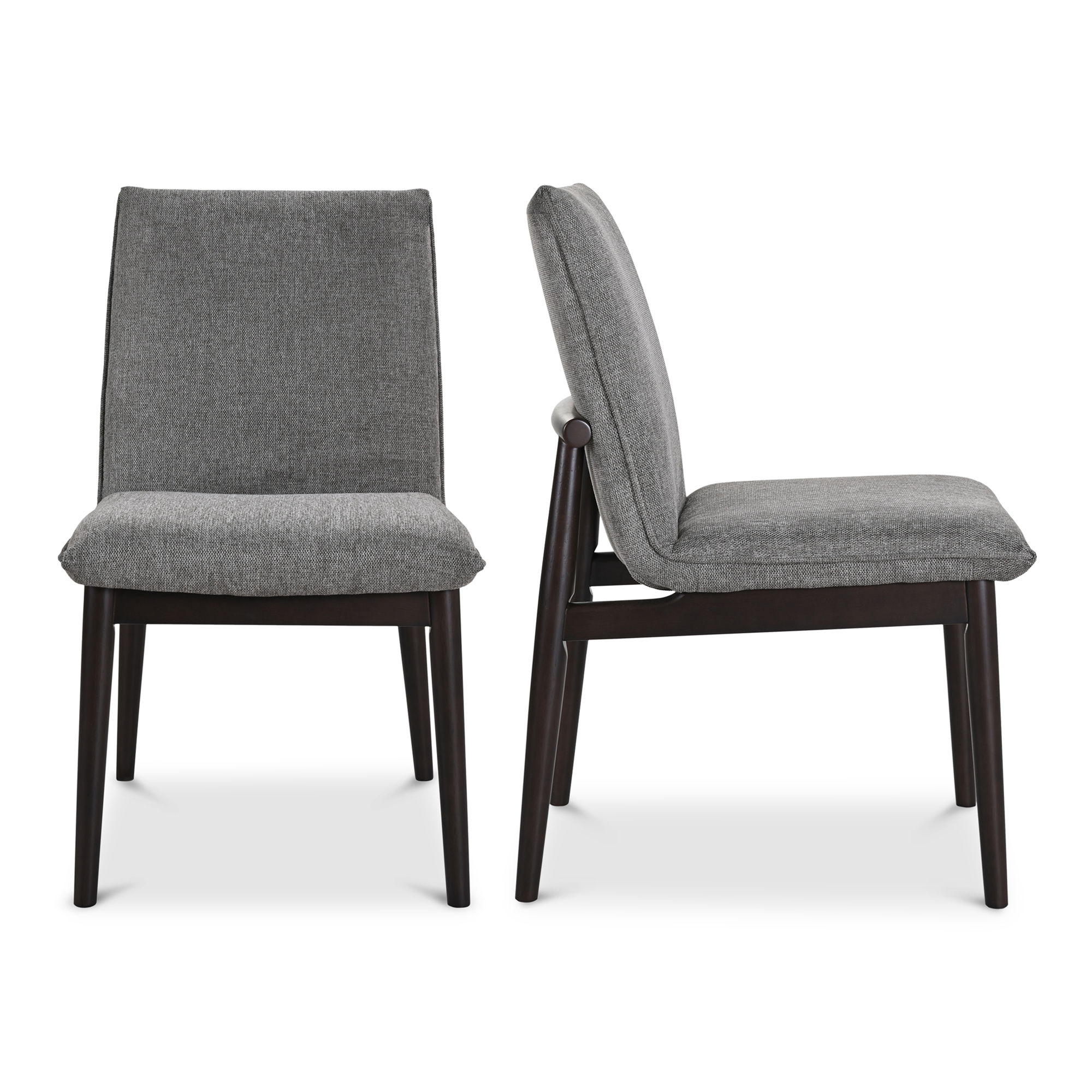 Charlie Dining Chair Dark Grey – Set Of Two, by Moe's Home, 20.25" width x 35" height x 24.25" depth View 1