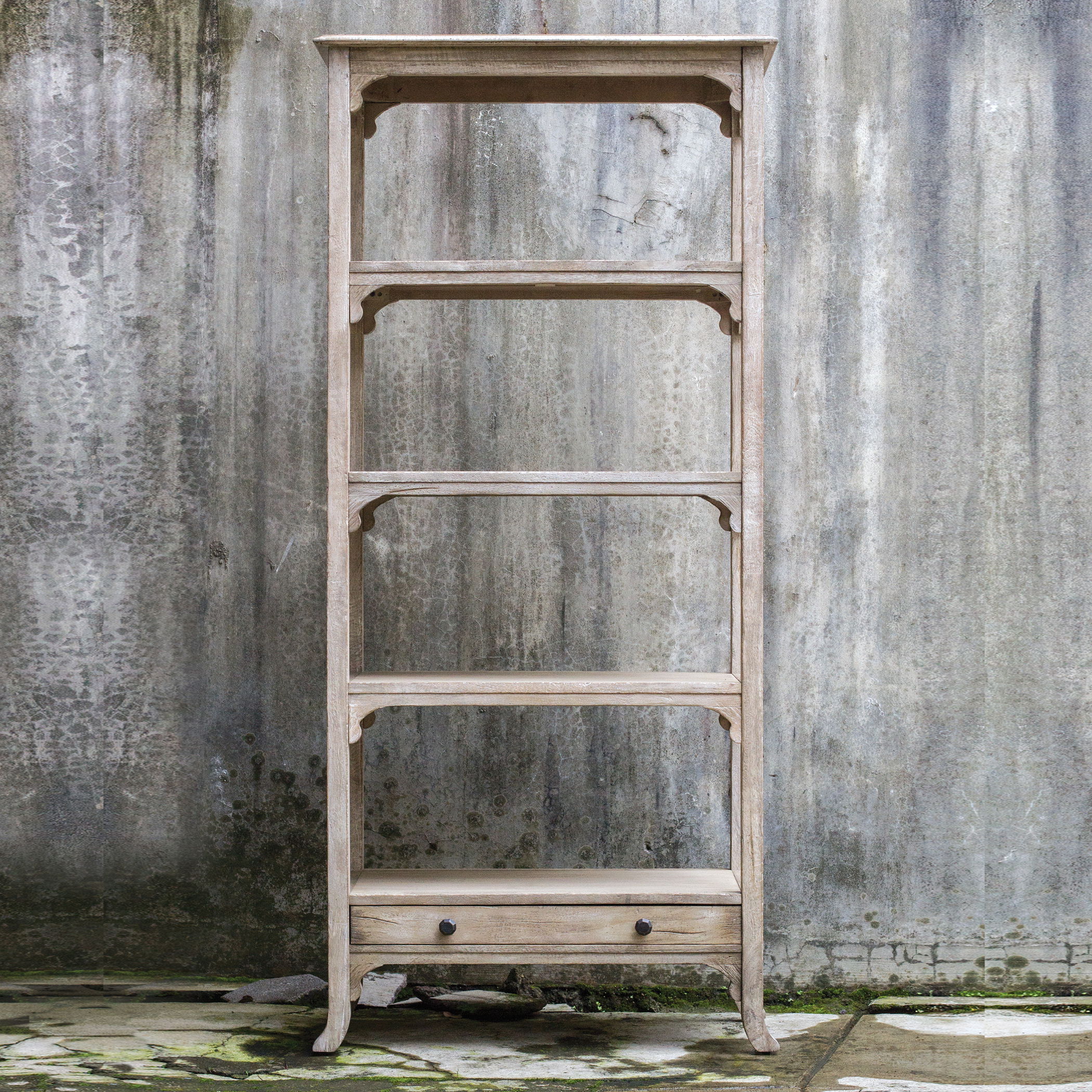 Bridgely Aged White Etagere large image 