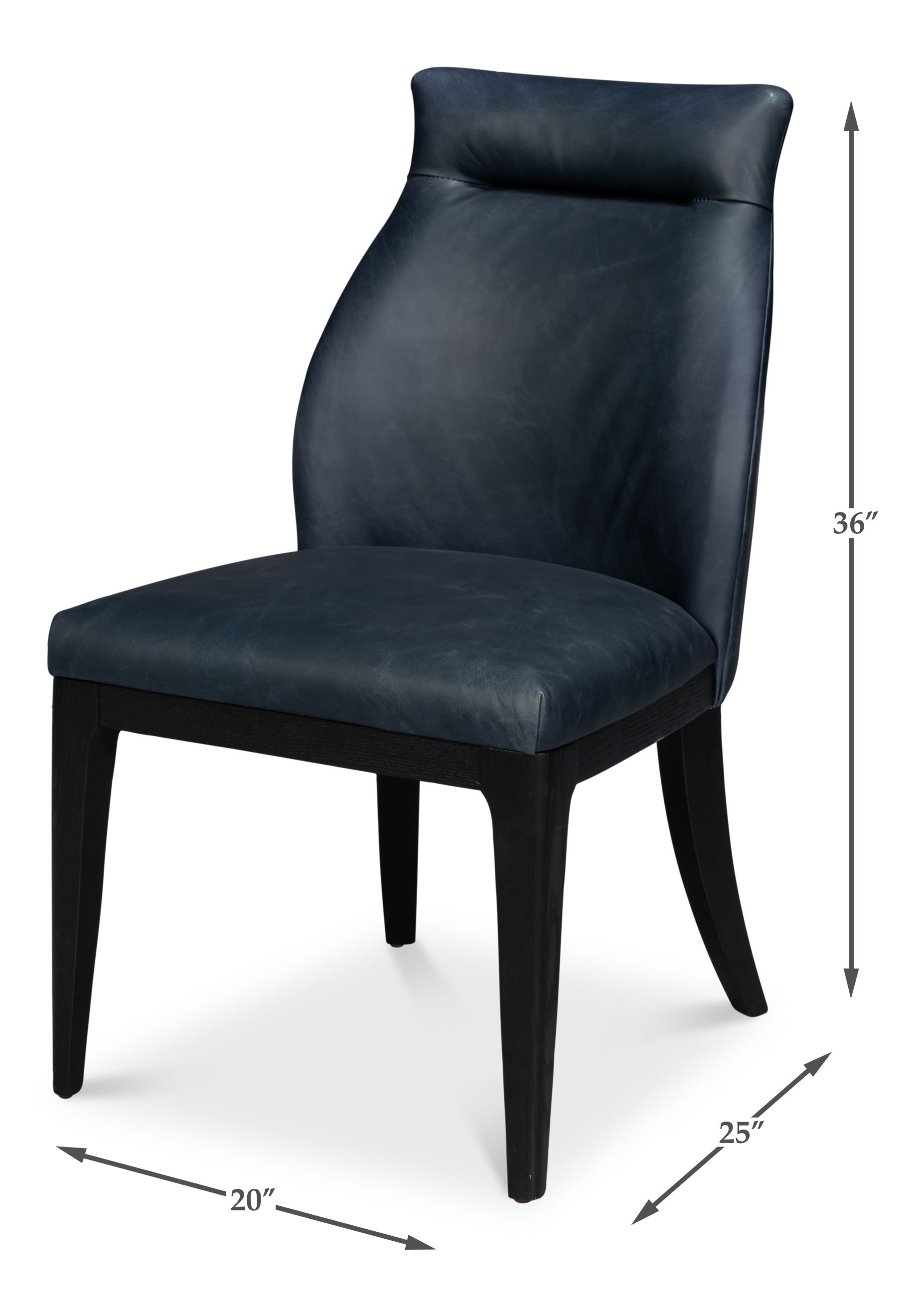 Jefferson Distilled Leather Dining Chair, Seating by Sarreid, 20" length x 25" width x 36" height View 13