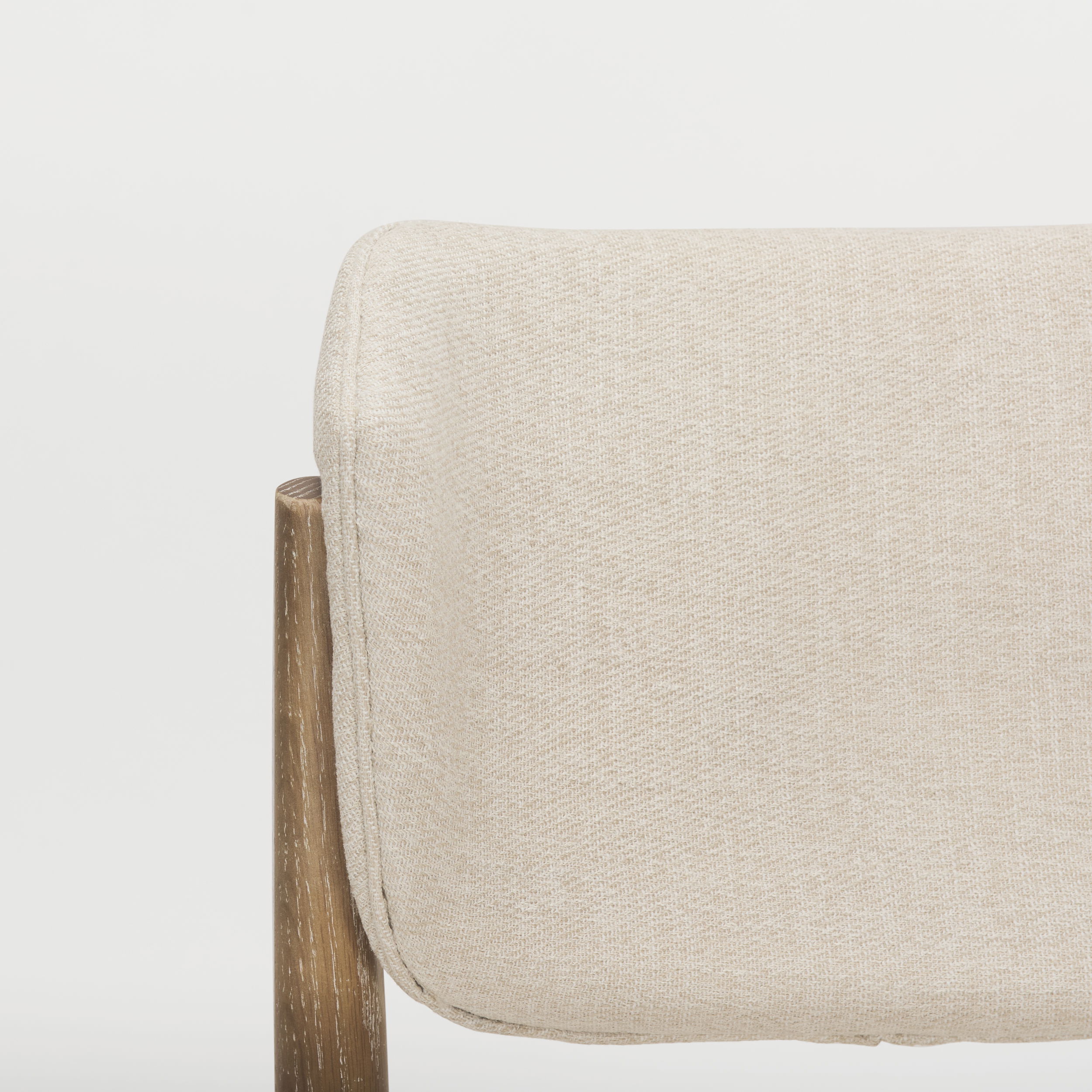 Cline Cream Fabric Upholstered and Light Brown Wood Dining Chair large image 