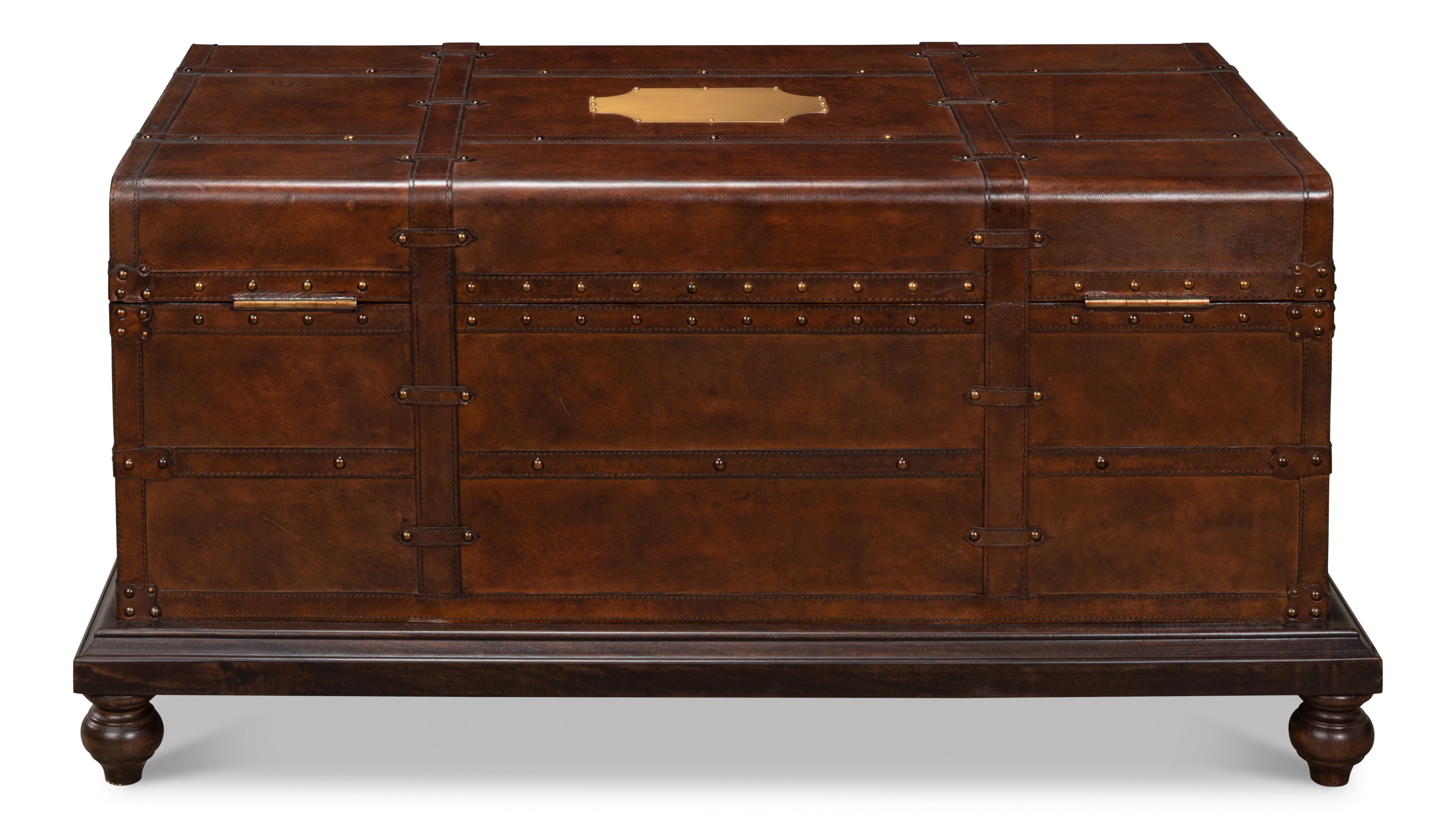 Laramie Trunk Coffee Table, by Sarreid, 43" length x 26" width x 20" height View 2