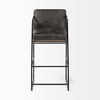 Stamford 40' Total Height Black Leather Seat with Wood Back, Metal Frame Bar Stool thumbnail 3