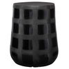 Patchwork Gridded Black Garden Stool thumbnail 3