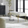 Olivier White Bench, Benche by Uttermost, 49" width x 19" height x 20" depth thumbnail 4