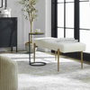Olivier White Bench, Benche by Uttermost, 49" width x 19" height x 20" depth thumbnail 4