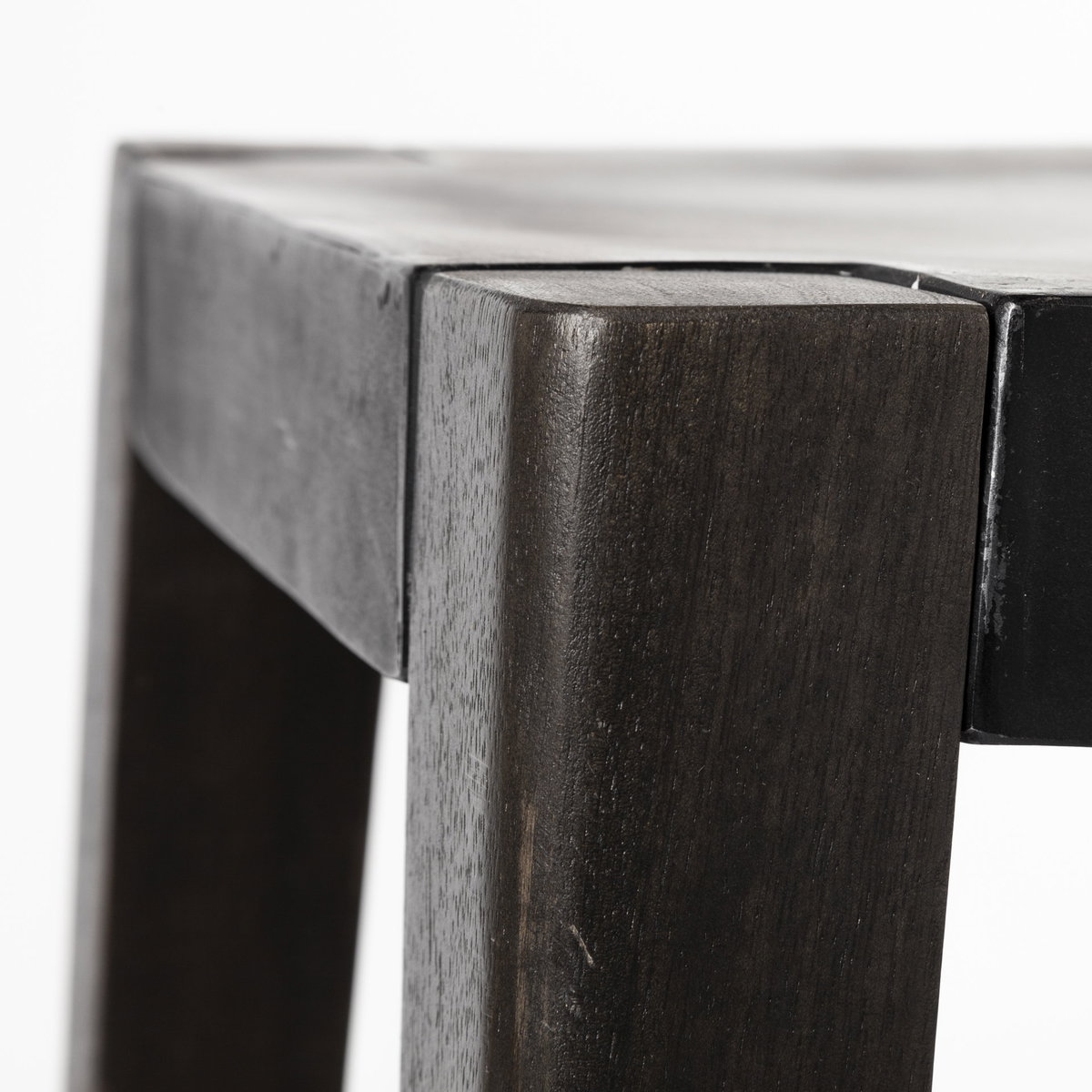 Nell Backless 30in Seat Bar Stool | Black Metal with Dark Brown Wood, Counter & Bar Stool by Mercana, 18" length x 15" width x 30" height View 9