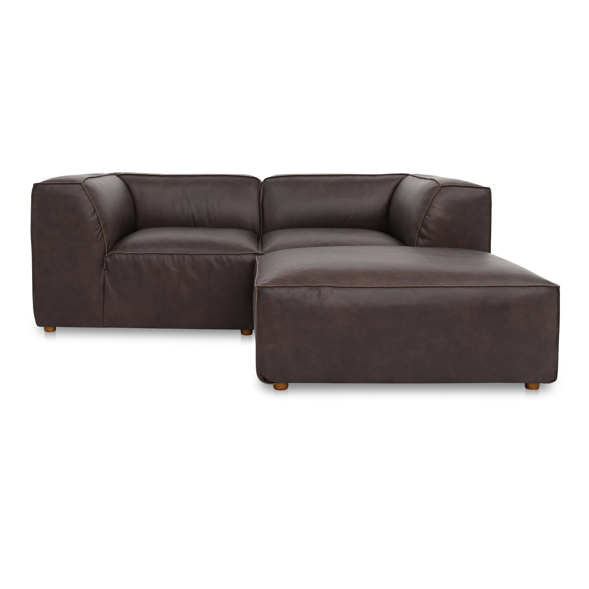 Form Nook Modular Sectional Espresso Brown, Sectional Sofa by Moe's Home, 81" width x 26" height x 71.5" depth View 1