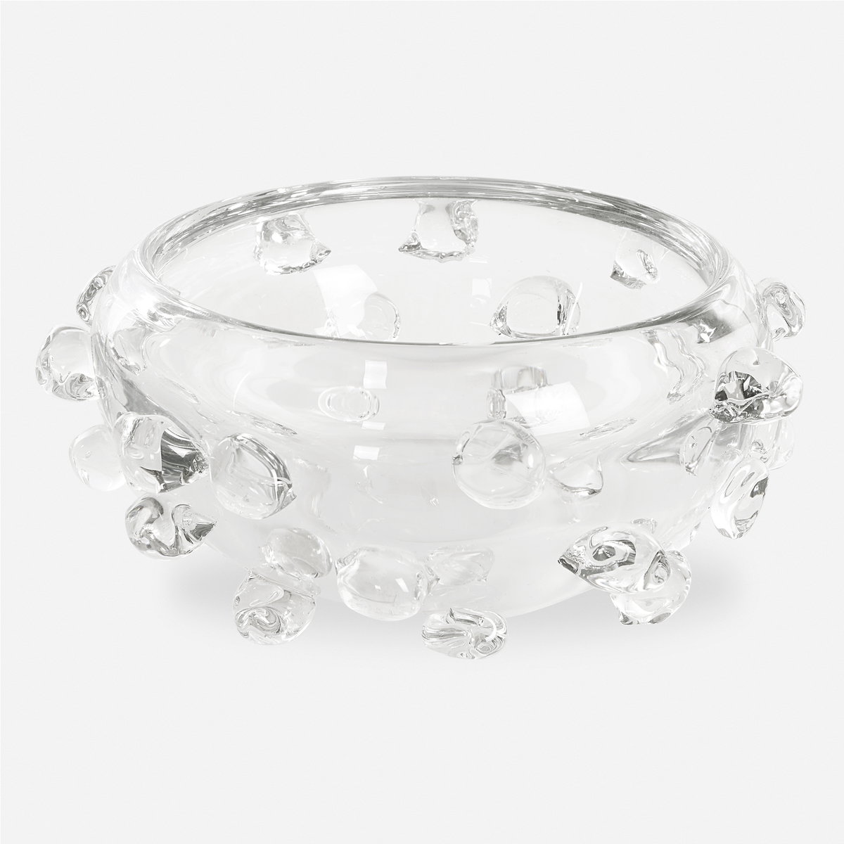 Aura Clear Glass Bowl, Decorative Tray by Uttermost, 10.5" width x 4" height x 10.5" depth View 1