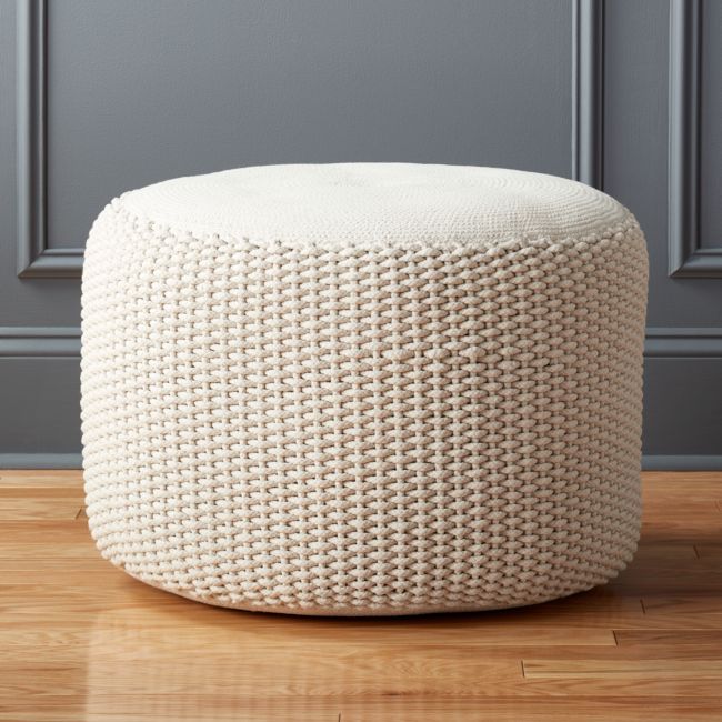 Online Designer Other Criss Knit Natural Pouf