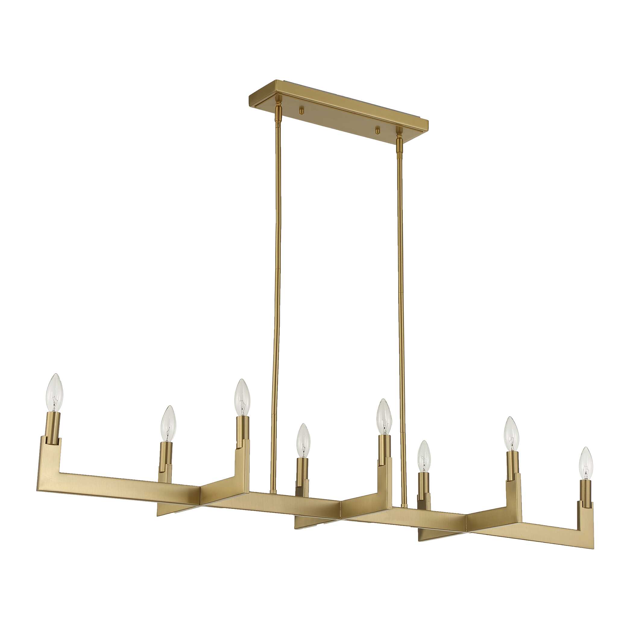 Cordoba 8 Light Linear Chandelier, Ceiling Light by Uttermost, 51.5" width x 8.5" height x 14.25" depth View 7