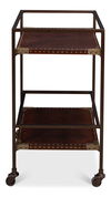 Trolley Side Table, Wine & Liquor Accessorie by Sarreid, 18" length x 14" width x 25" height thumbnail 5
