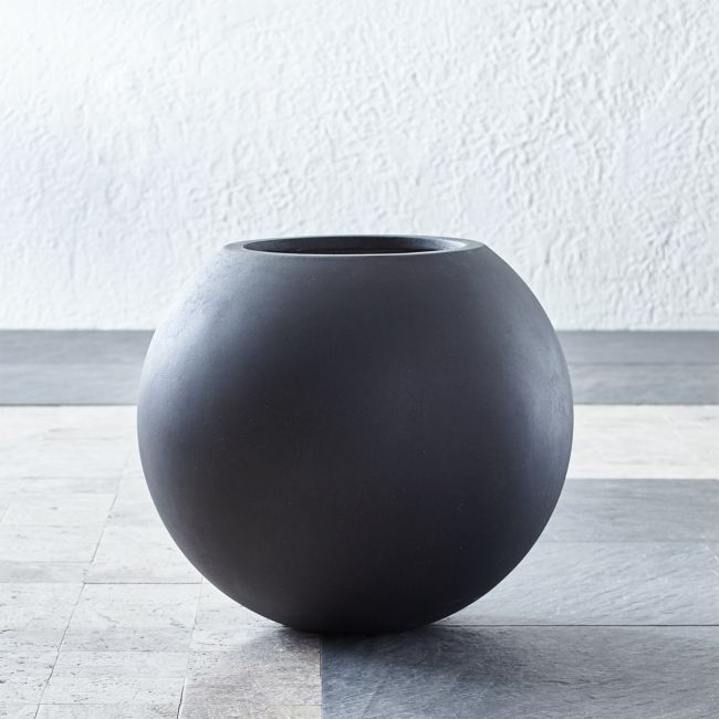 Online Designer Combined Living/Dining Sphere Small Dark Grey Planter