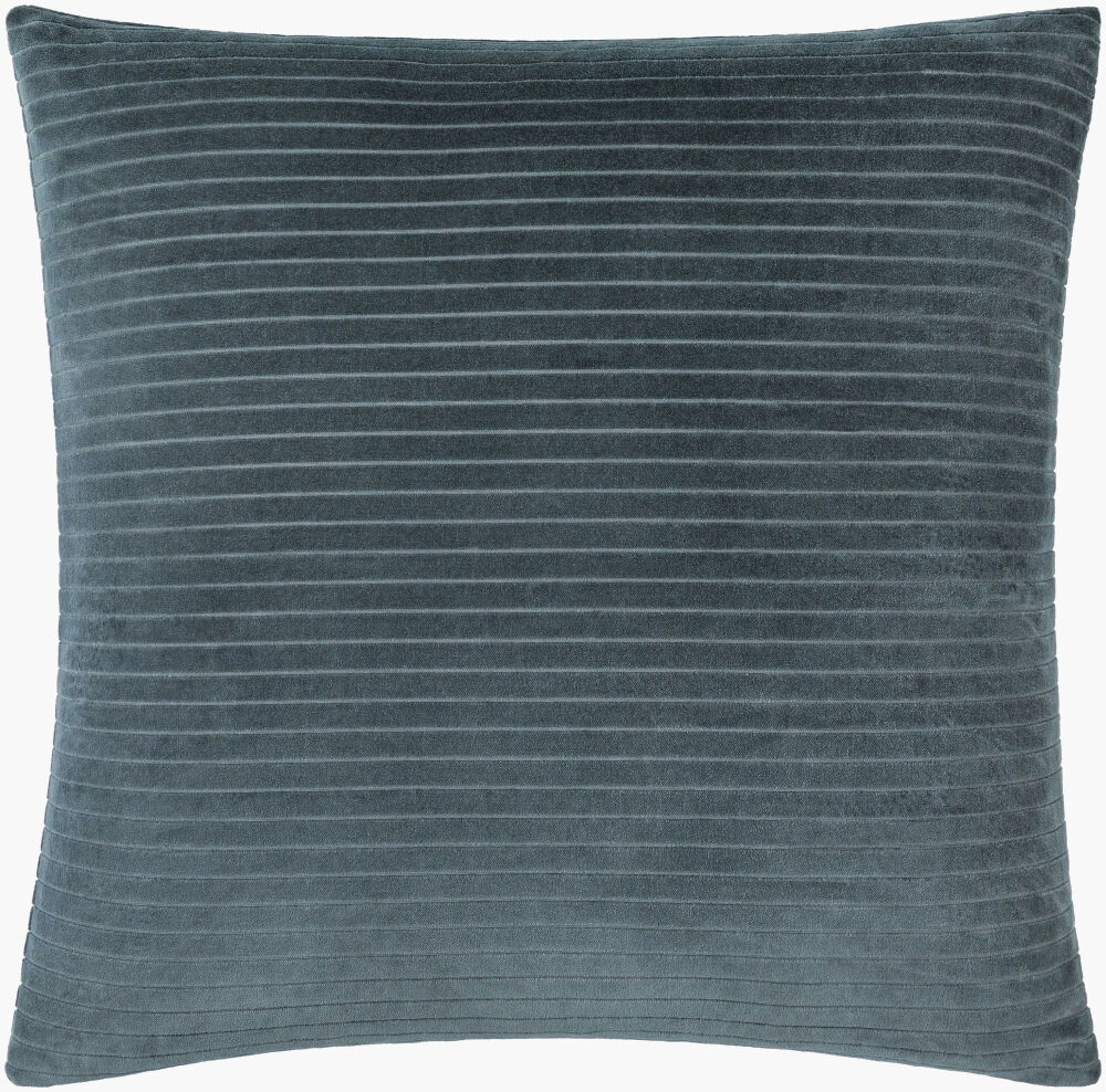 Cotton Velvet Stripes Accent Pillow Poly, Decorative Pillow by Surya, 20" length x 20" width