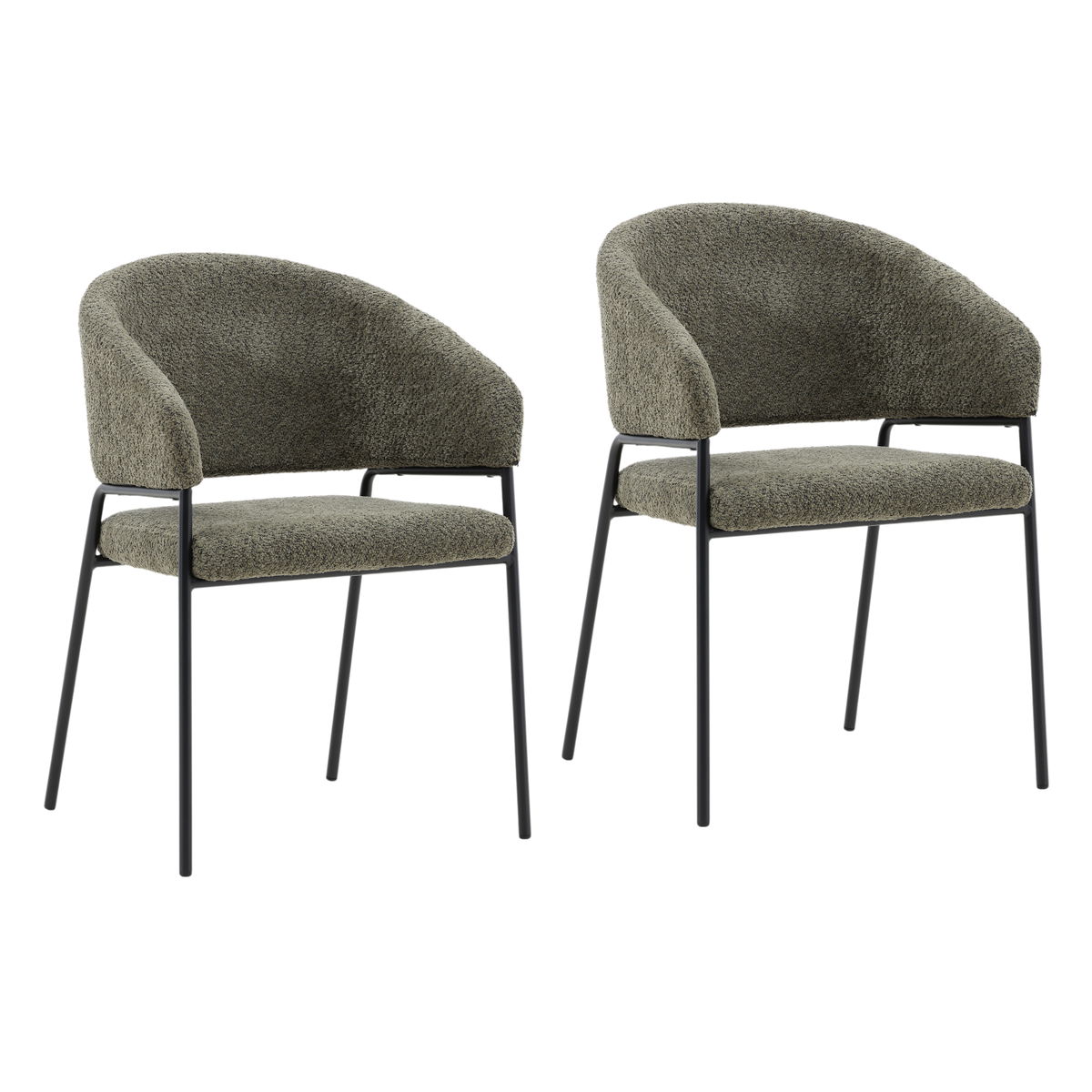 Cathey Dining Chair Set of 2 Olive, by Dovetail, 22.75" width x 33" height x 23" depth View 1