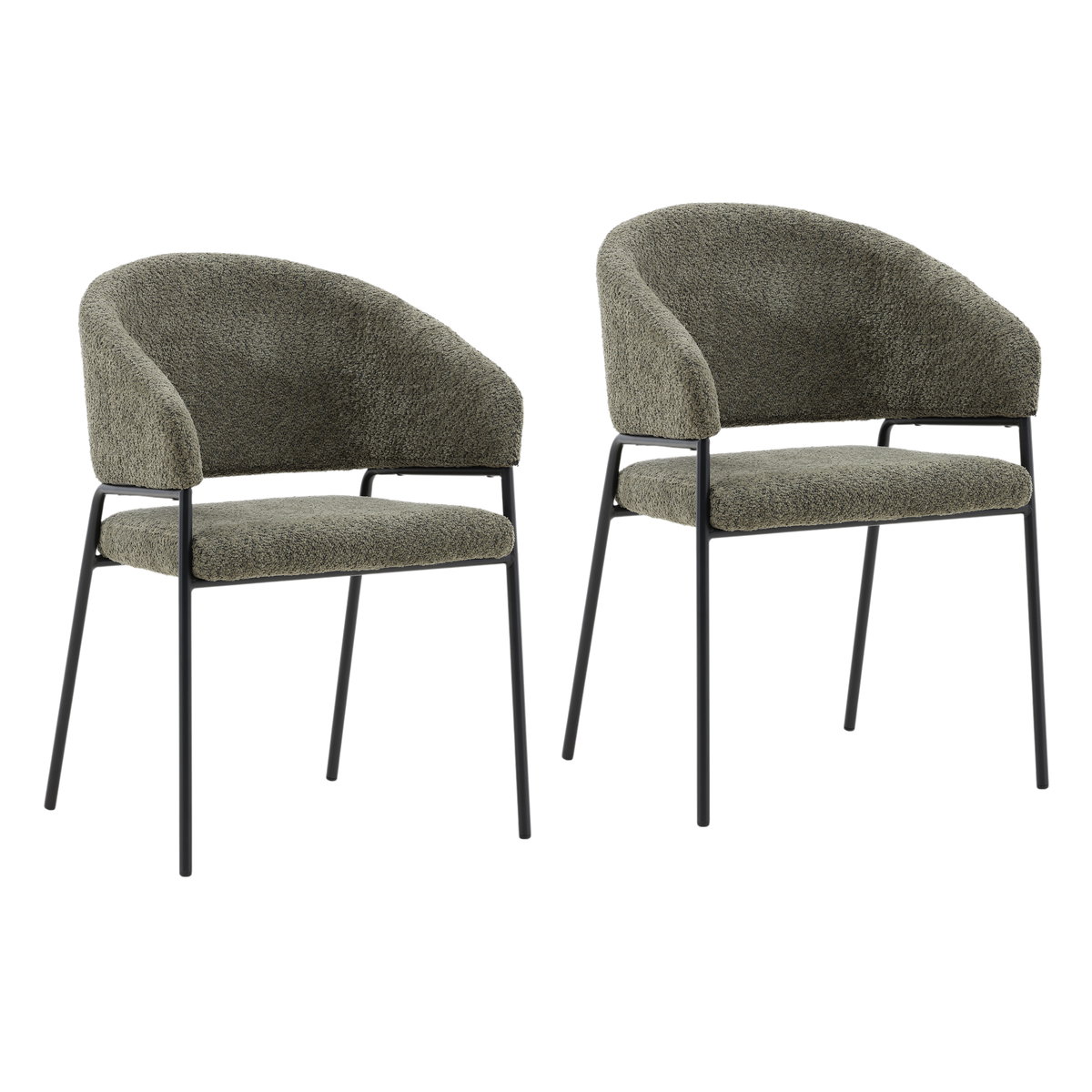 Cathey Dining Chair Set of 2 Olive, by Dovetail, 22.75" width x 33" height x 23" depth View 1
