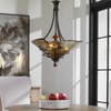 Vitalia 3 Light Oil Rubbed Bronze Pendant, by Uttermost, 1'10.25" width x 2'5.62" height x 1'10.25" diameter x 1'10.25" depth thumbnail 4