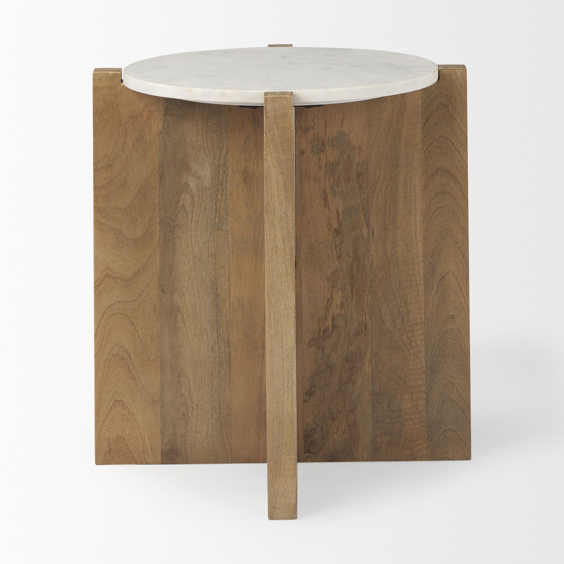Bianca Wood and Marble Accent Table large image 