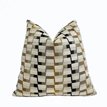 Online Designer Home/Small Office Smoky Multicolored Velvet Throw Pillow Cover | Gray, Gold, Black Geometric Decorative Pillow Cover | 18x18 | 20x20 | 22x22 | Lumbar Pillow