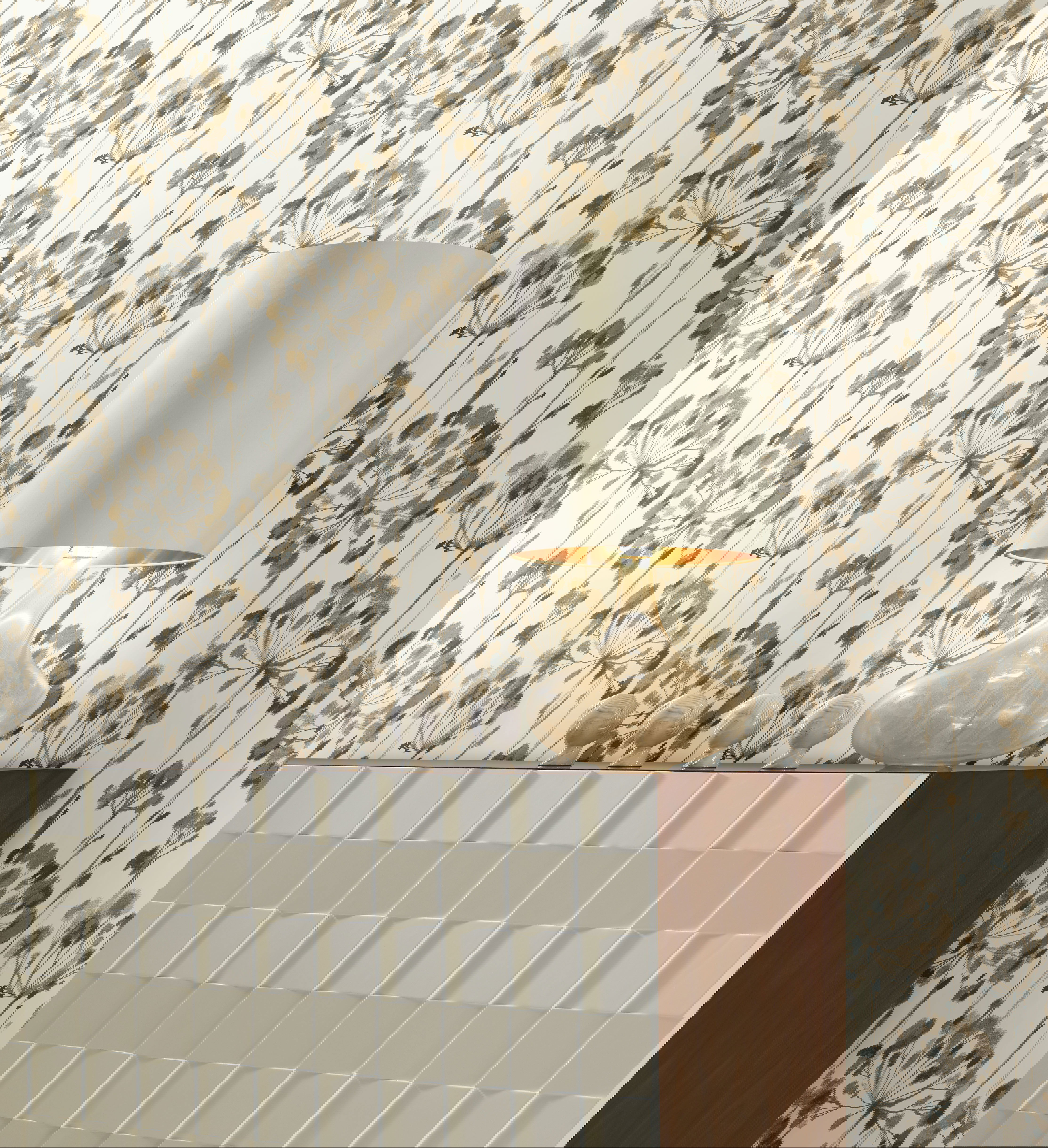 Flourish Neutral Peel & Stick Wallpaper large image 