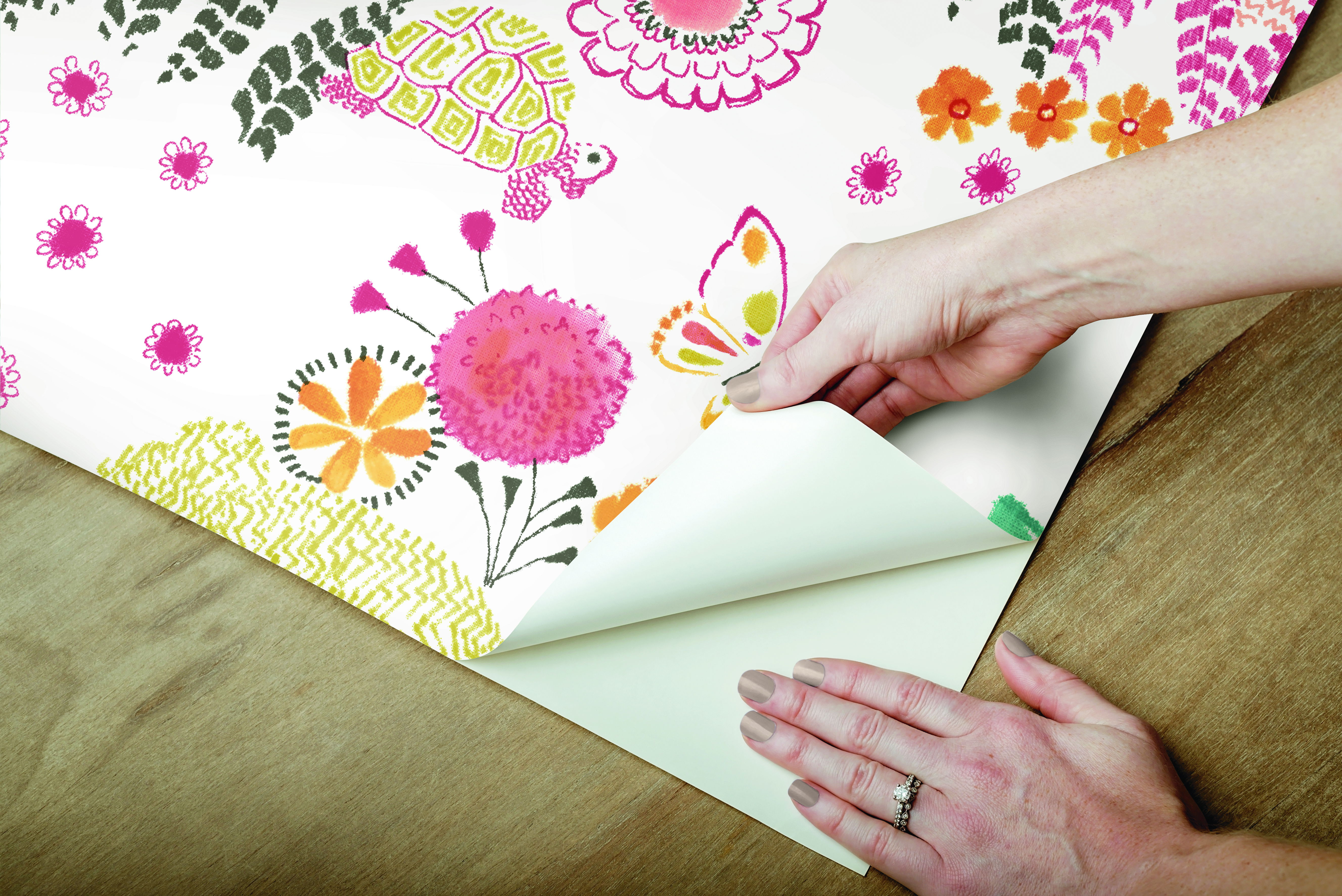 Reverie Coral Peel & Stick Wallpaper, by York Wall, 20' length x 2'3" width x 0.02" depth View 5