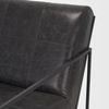 Stratton Gunmetal with Genuine Aged Black Leather Upholstered Accent Chair, by Mercana, 27.25" length x 36.5" width x 29.5" height thumbnail 10