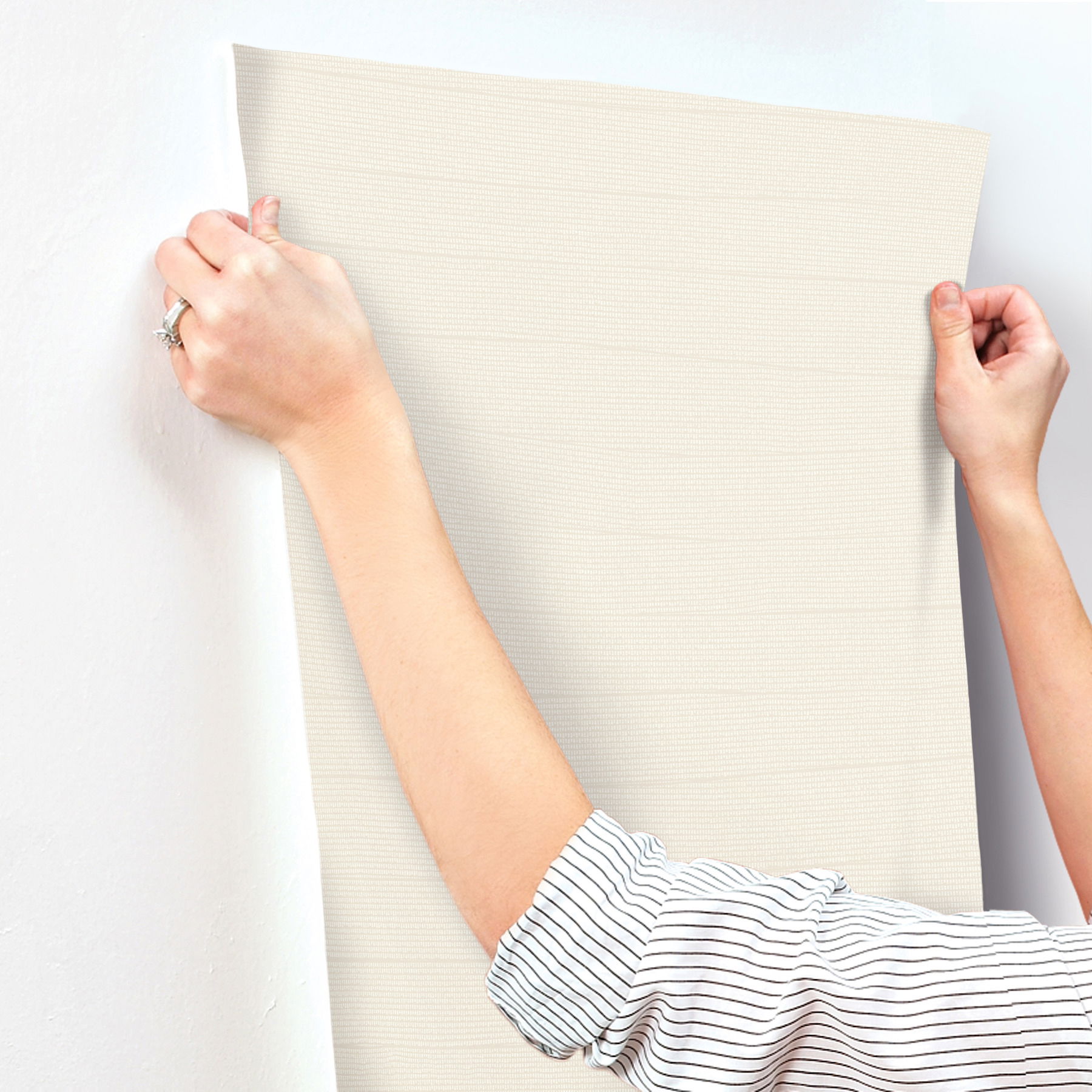 Natural Grid Beige Wallpaper large image 