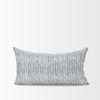 Janelle Cream with Indigo Print Linen Lumbar Decorative Pillow Cover, by Mercana, 14" length x 26" width x 0.2" height thumbnail 3