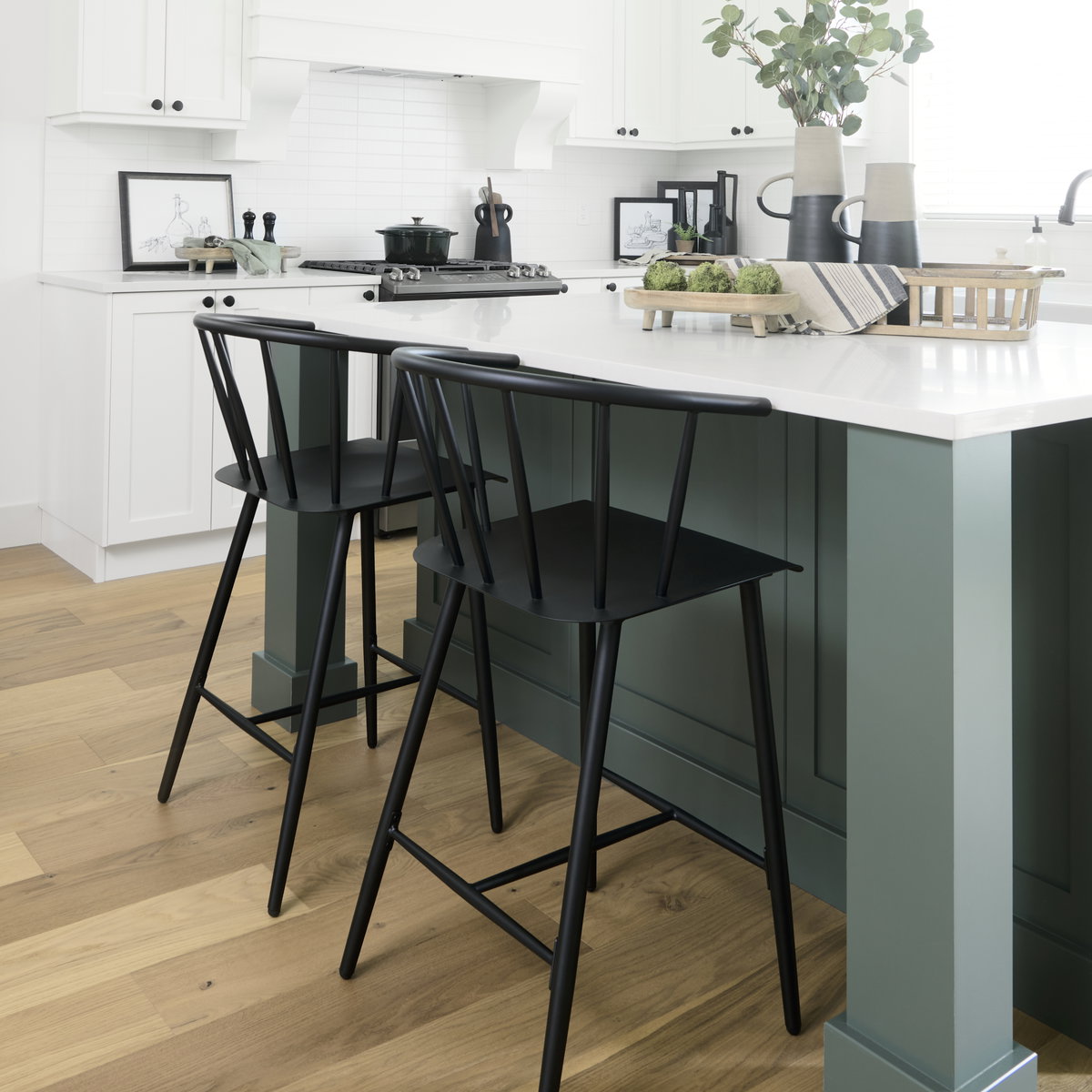 Colin Backless 38.2in Seat Counter Stool | Black Metal, Counter & Bar Stool by Mercana, 21.1" length x 22.6" width x 38.19" height View 2