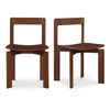 Daifuku Dining Chair Brown – Set Of Two, by Moe's Home, 22" width x 31.5" height x 20.55" depth thumbnail 1