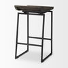 Givens 24.25'H Seat Height Black Wood Seat Black Frame Stool, Counter & Bar Stool by Mercana, 14.1" length x 15.8" width x 26" height thumbnail 7
