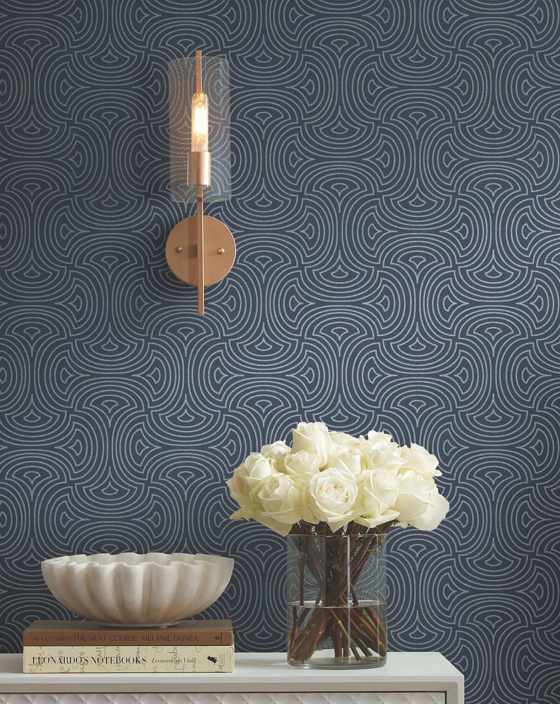 Hourglass Navy Wallpaper large image 