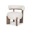Souvik Dark Brown Wood with Oatmeal Fabric Accent Chair thumbnail 0