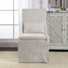 Coley White Linen Armless Chair, Accent Chair by Uttermost, 23" width x 39.5" height x 25" depth thumbnail 2