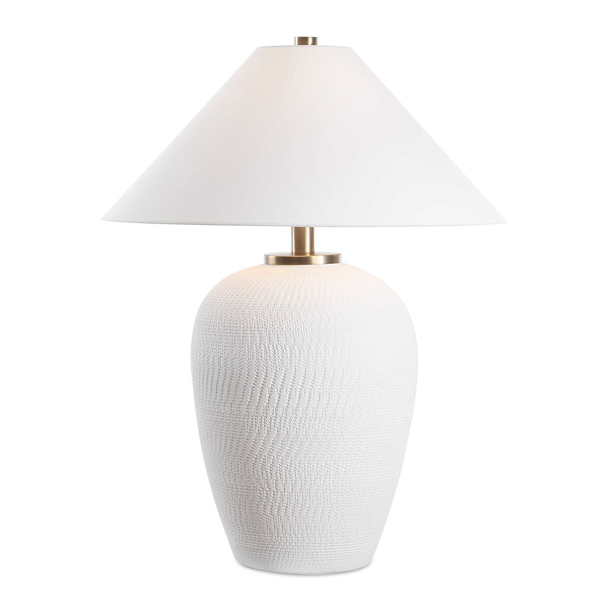 Merriton Matt White Table Lamp, by Uttermost, 2'1" width x 2'9" height x 2'1" depth View 1