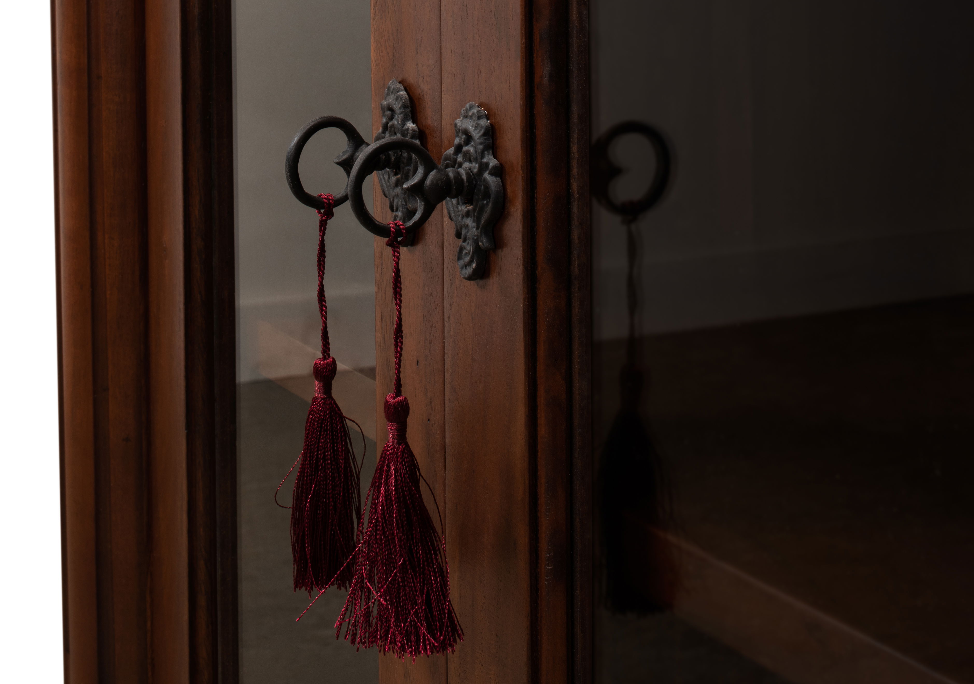 Dante Hall Cabinet, Walnut, Cabinets & Sideboard by Sarreid, 26" length x 7" width x 35" height View 6