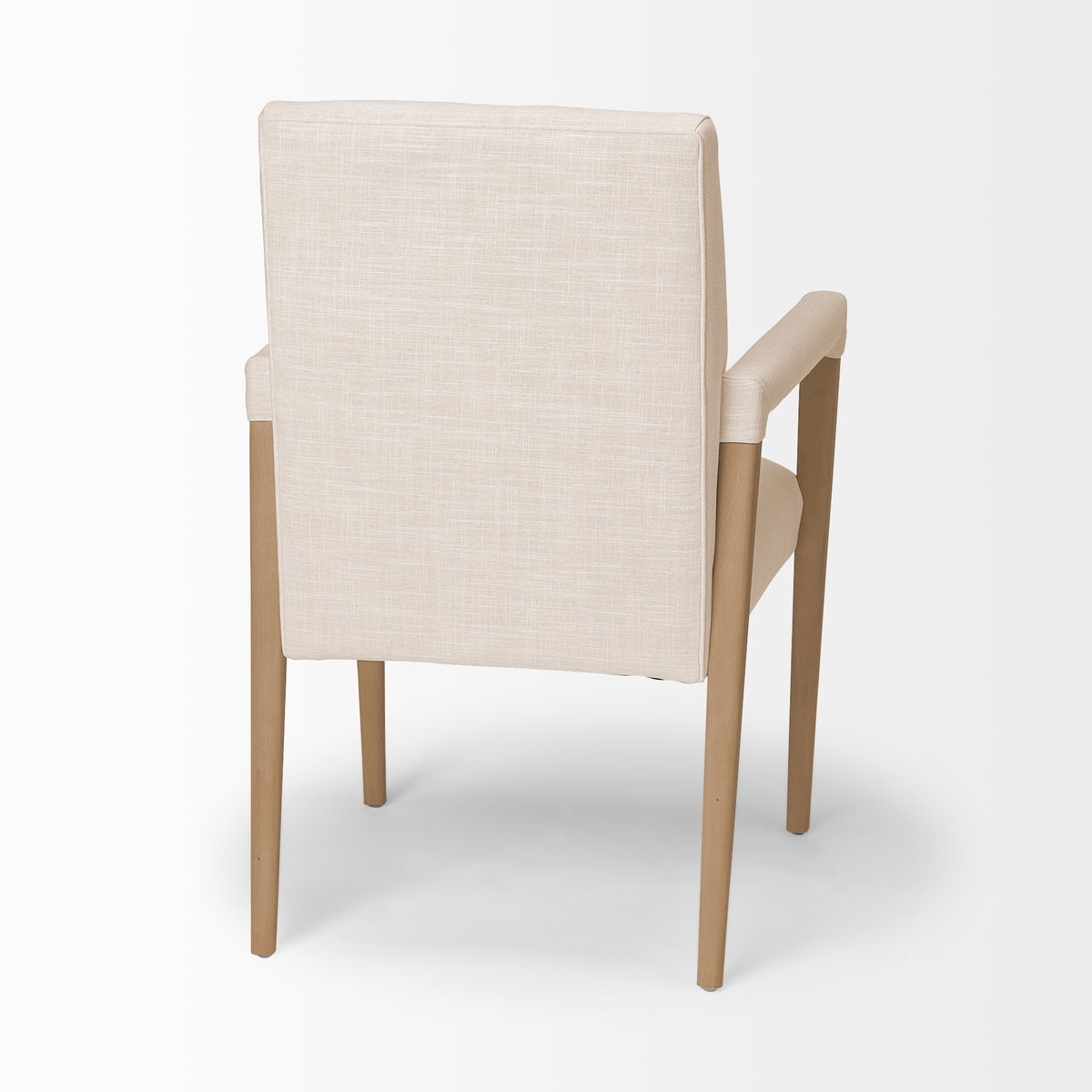 Palisades Curved Back Dining Side Chair | Cream Fabric with Brown Wood, Dining Chair by Mercana, 24.02" length x 25.59" width x 36.22" height View 7