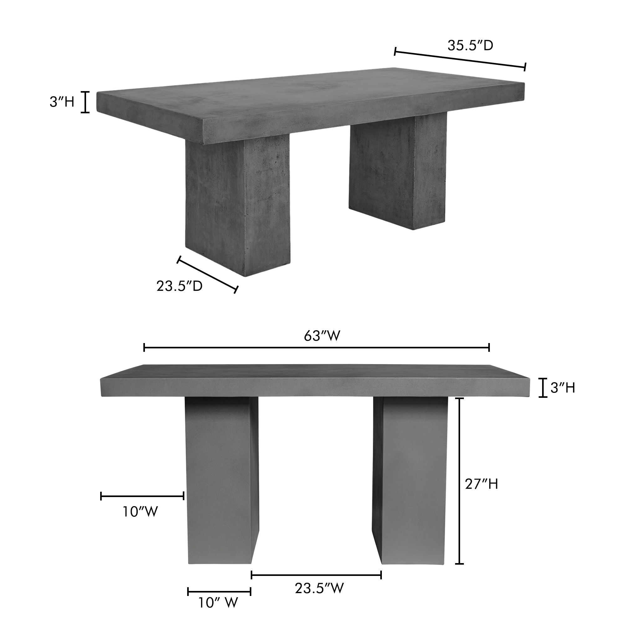 Aurelius 2 Outdoor Dining Table Dark Grey large image 