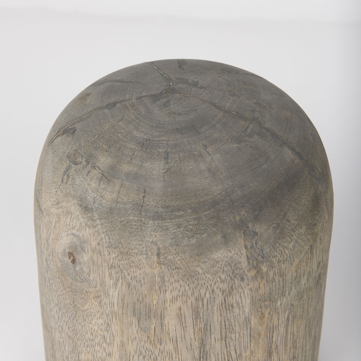 Knox Short Gray-Wash Wood Decorative Object, by Mercana, 6" length x 6" width x 7" height View 4