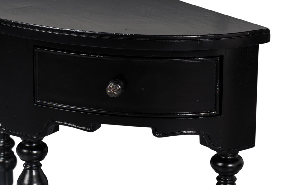 Abraham Half Round Console, by Sarreid, 1'3" length x 3'2" width x 8" height View 12