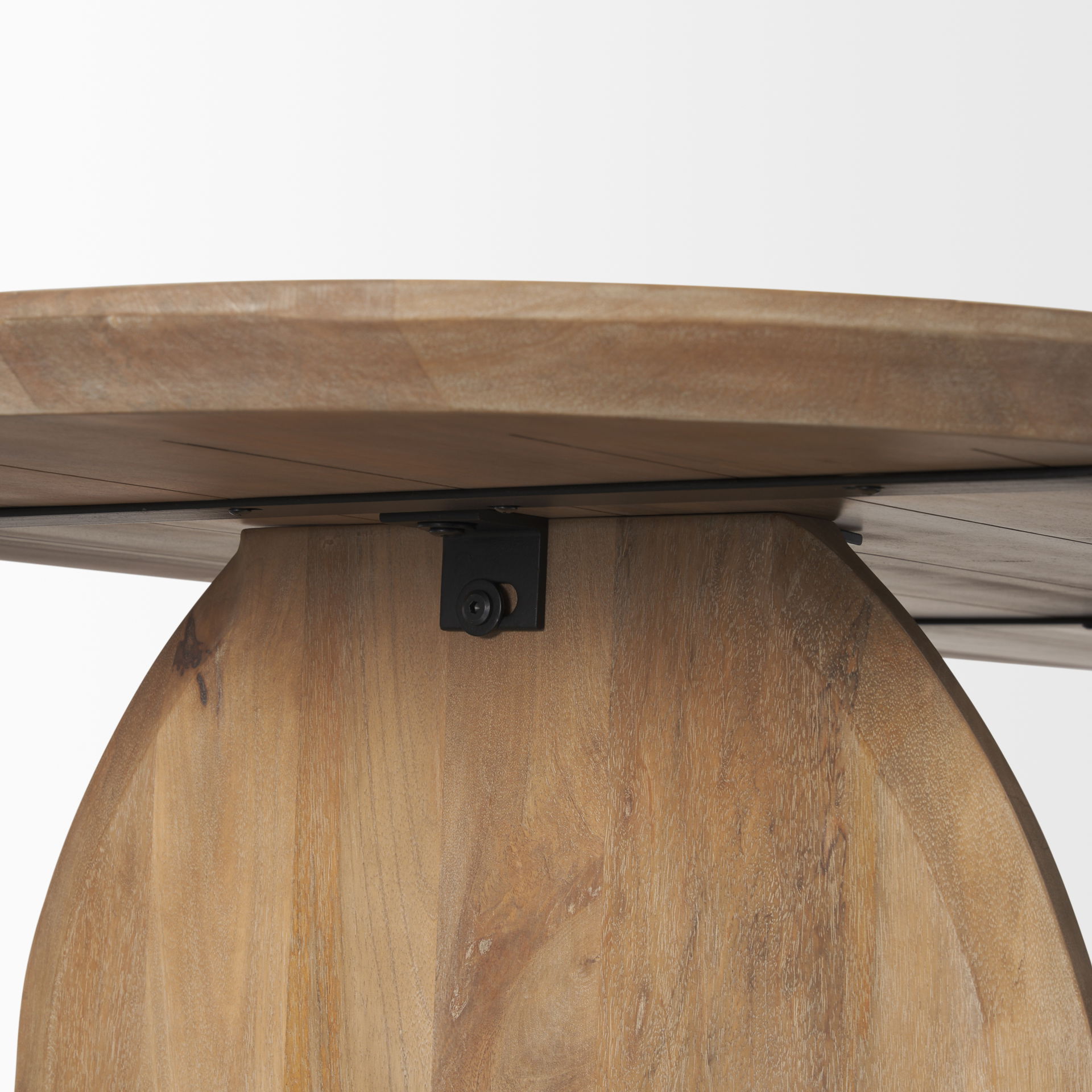 Isla Oval Dining Table with Light Brown Wood Top & Arched Legs large image 