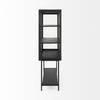 Arelius 36L x 18.75W x 63H Black-Brown Wood with Black Metal Base Display Cabinet, Cabinets & Sideboard by Mercana, 36" length x 18.75" width x 63" height thumbnail 7