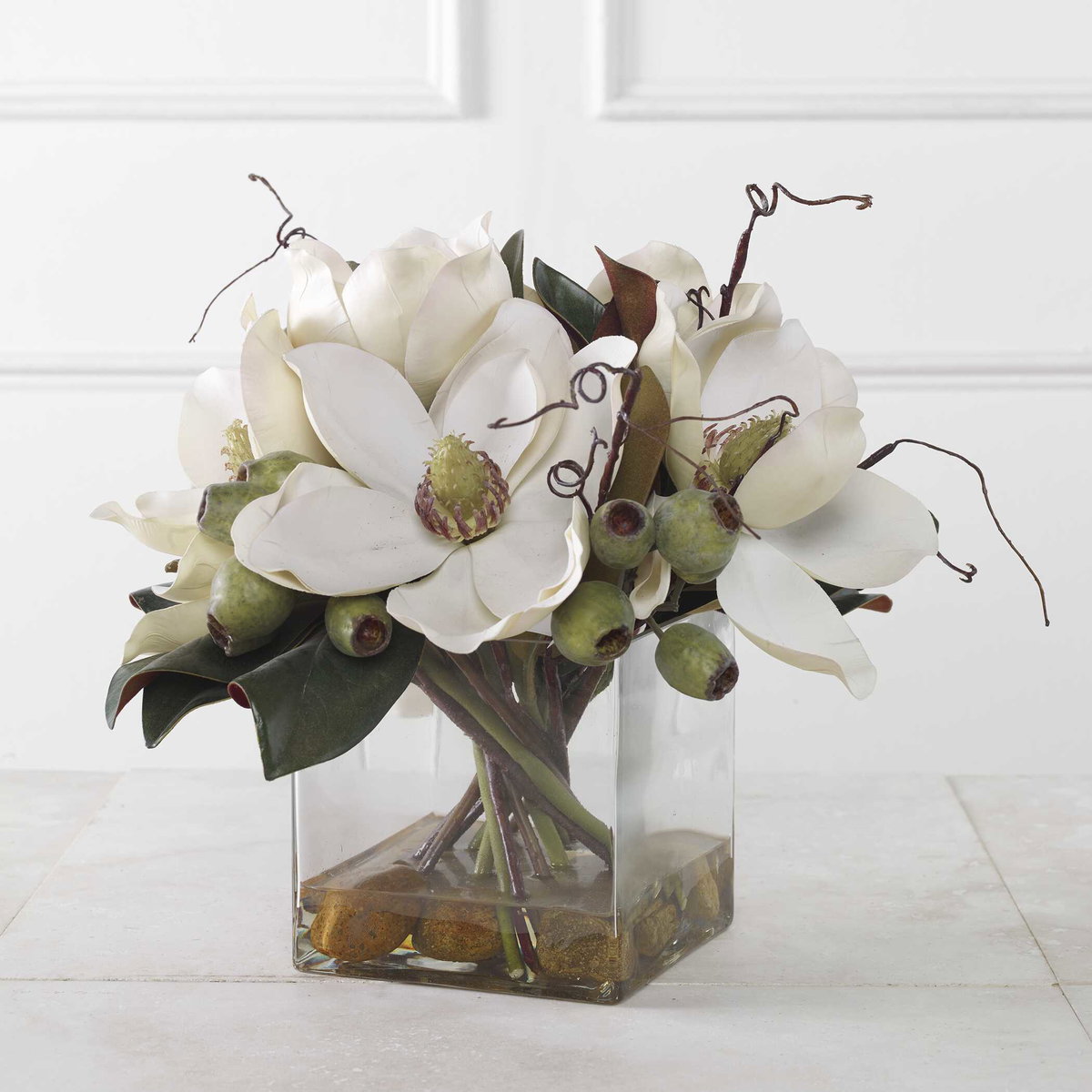 Dobbins Magnolia Bouquet, Decorative by Uttermost, 15.75" width x 15.75" height x 13.5" depth View 3
