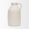 Tyrus Large Textured Matte White with Speckling Ceramic Vase, by Mercana, 9.44" length x 9.05" width x 15.35" height thumbnail 6
